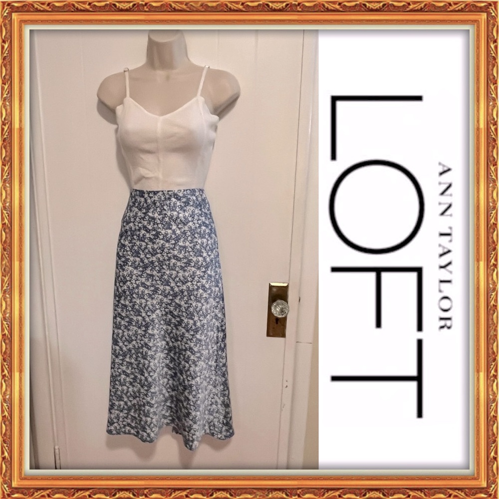 LOFT Floral MIDI Skirt